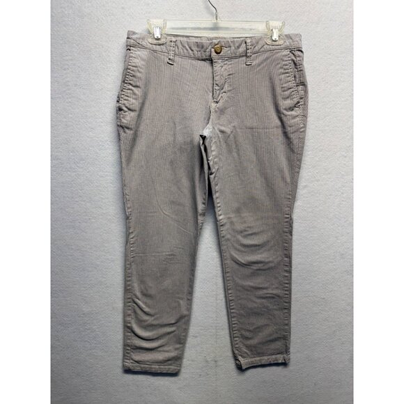 Gap Womens Mid-Rise Striped Ankle Pants With Button Front Size 0 - Picture 1 of 9
